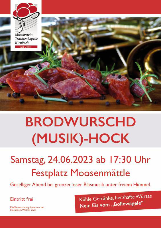 Flyer Brodwuschd Musik Hock